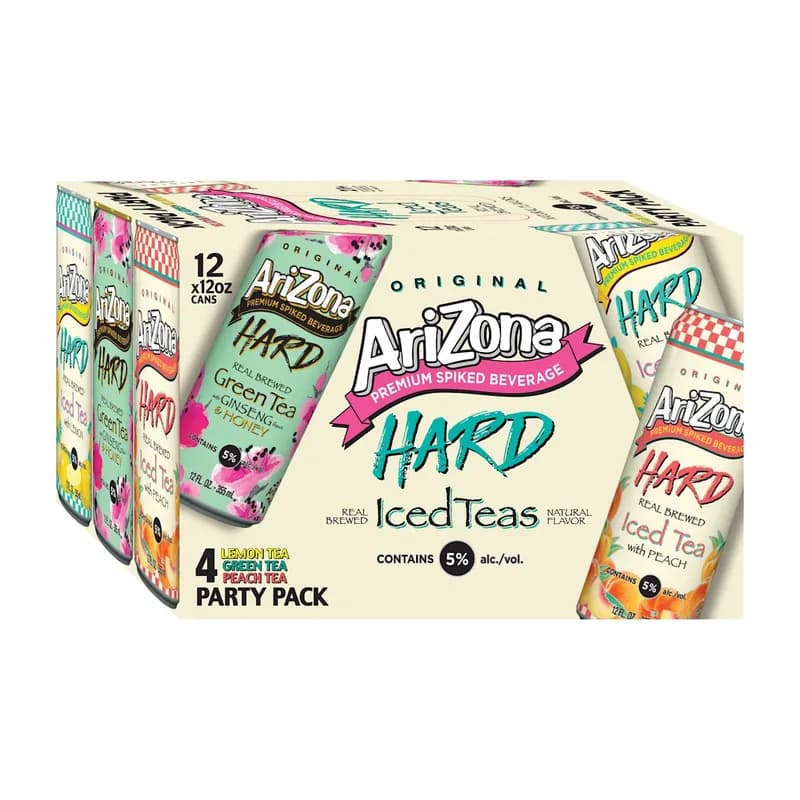 Arizona Hard Tea Variety Pack, 12 oz × 8
