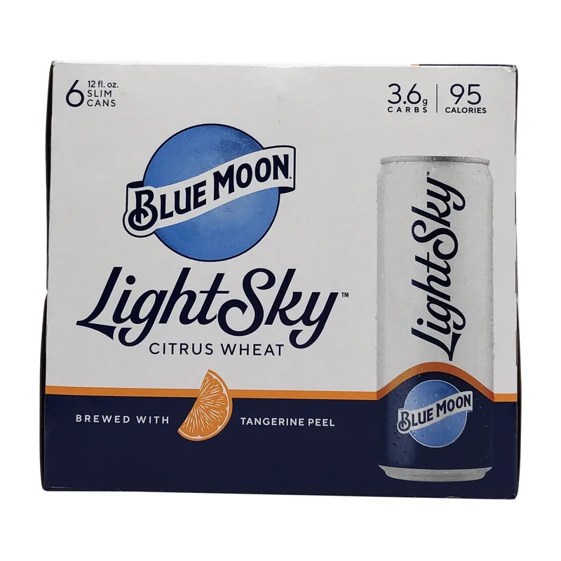 Blue Moon Light Sky Wheat Ale, 12 oz × 6