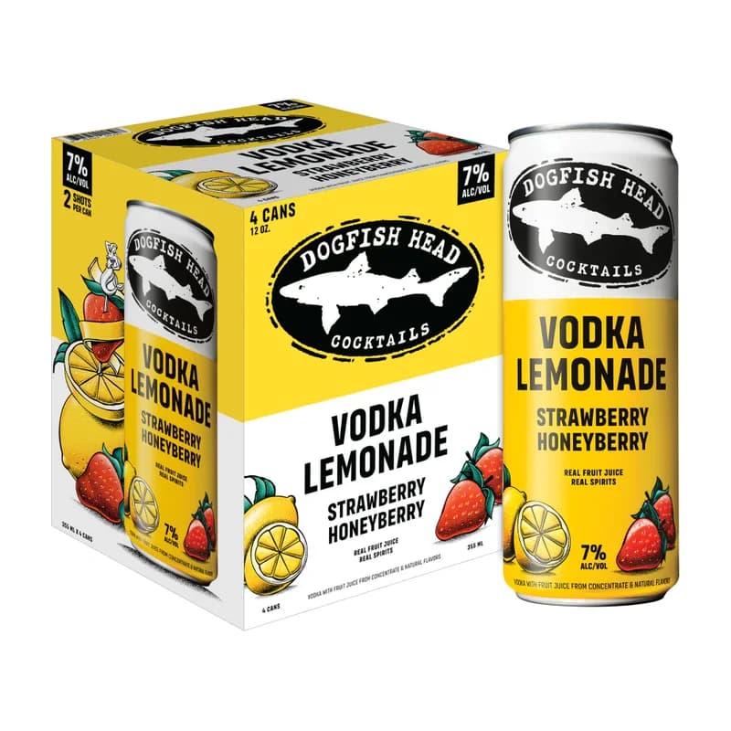 Dog Fish Vodka Lemonade, 12 oz × 4